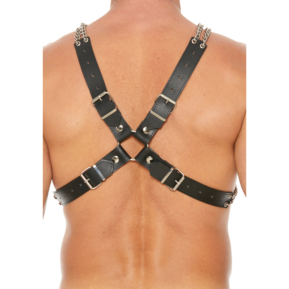 Heavy Duty Leather And Chain Body Harness | Male Fetish Wear | Shots Toys | Bodyjoys
