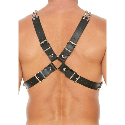 Heavy Duty Leather And Chain Body Harness | Male Fetish Wear | Shots Toys | Bodyjoys