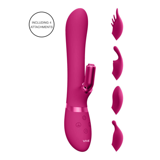 Vive Chou Double Action Interchangeable Rabbit Vibrator Pink | Rabbit Vibrator | Shots Toys | Bodyjoys