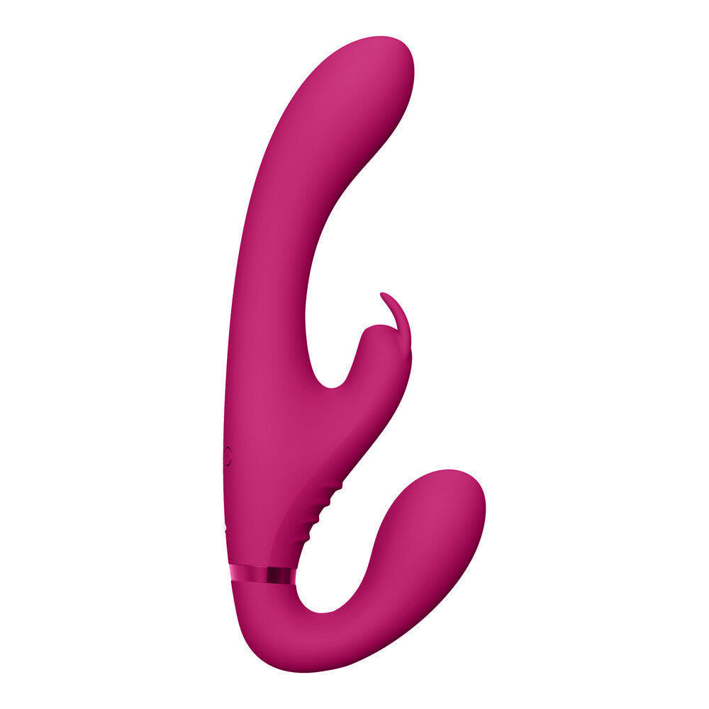 Vive Suki Triple Action Strapless Strap-On Vibrator Pink | Strapless Strap-On | Shots Toys | Bodyjoys