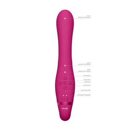 Vive Suki Triple Action Strapless Strap-On Vibrator Pink | Strapless Strap-On | Shots Toys | Bodyjoys