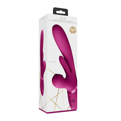 Vive Kura Thrusting Triple-Action G-Spot And Clit Stimulator Pink | Thrusting Vibrator | Shots Toys | Bodyjoys