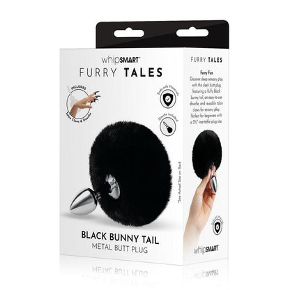 Furry Tales Black Bunny Tail Metal Butt Plug Set | Tail Butt Plug | Whipsmart | Bodyjoys