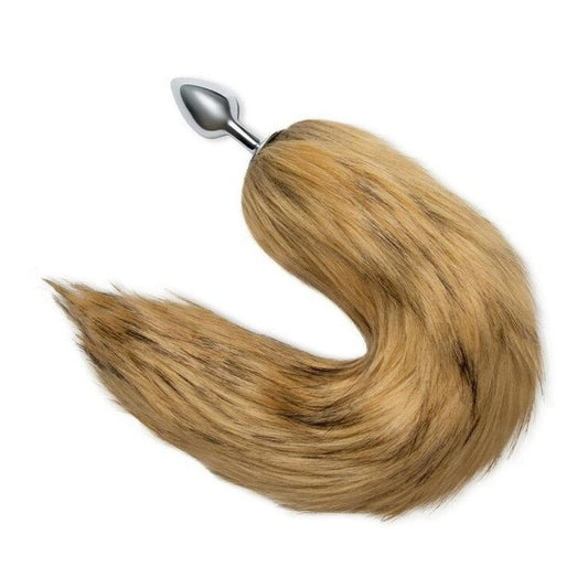 Furry Tales 14 Inch Brown Foxtail Metal Butt Plug | Tail Butt Plug | Whipsmart | Bodyjoys
