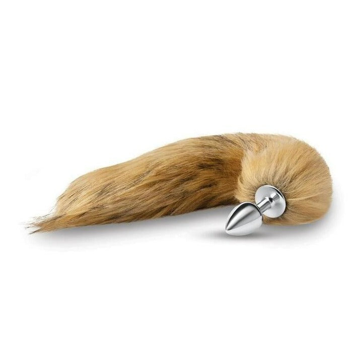 Furry Tales 14 Inch Brown Foxtail Metal Butt Plug | Tail Butt Plug | Whipsmart | Bodyjoys