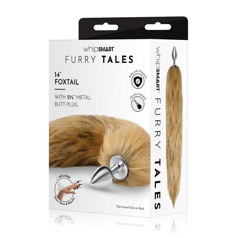 Furry Tales 14 Inch Brown Foxtail Metal Butt Plug | Tail Butt Plug | Whipsmart | Bodyjoys
