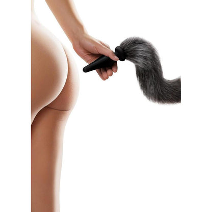 Furry Tales 16 Inch Grey Foxtail Butt Plug Furry Play Set | Tail Butt Plug | Whipsmart | Bodyjoys