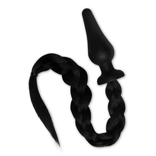 Furry Tales Silicone Pony Tail Butt Plug Black | Tail Butt Plug | Whipsmart | Bodyjoys