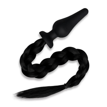 Furry Tales Silicone Pony Tail Butt Plug Black | Tail Butt Plug | Whipsmart | Bodyjoys