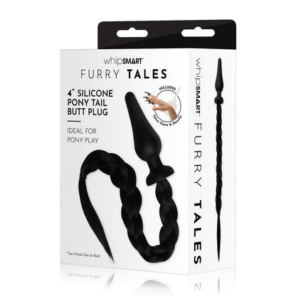 Furry Tales Silicone Pony Tail Butt Plug Black | Tail Butt Plug | Whipsmart | Bodyjoys