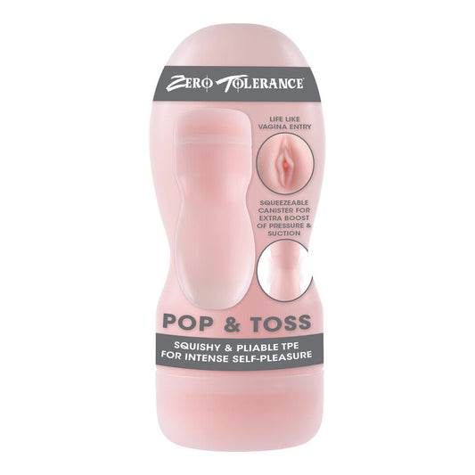 Zero Tolerance Pop And Toss Stroker Masturbator Flesh Pink | Pocket Pussy | Zero Tolerance | Bodyjoys