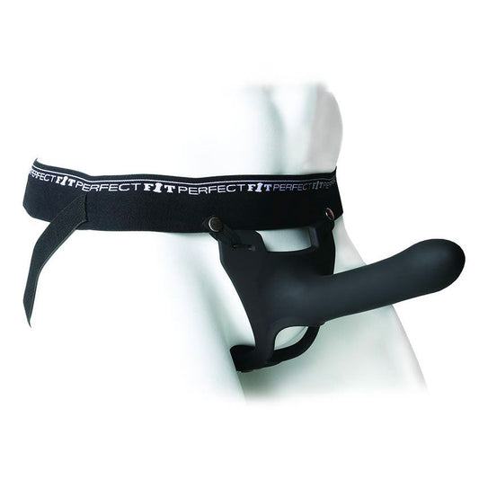 Perfect Fit Zoro 6.5 Inch Hollow Silicone Strap-On Black | Strap-On Set | Perfect Fit | Bodyjoys
