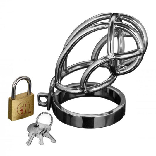 Master Series Captus Stainless Steel Locking Chastity Cage | Chastity Cage | Master Series | Bodyjoys