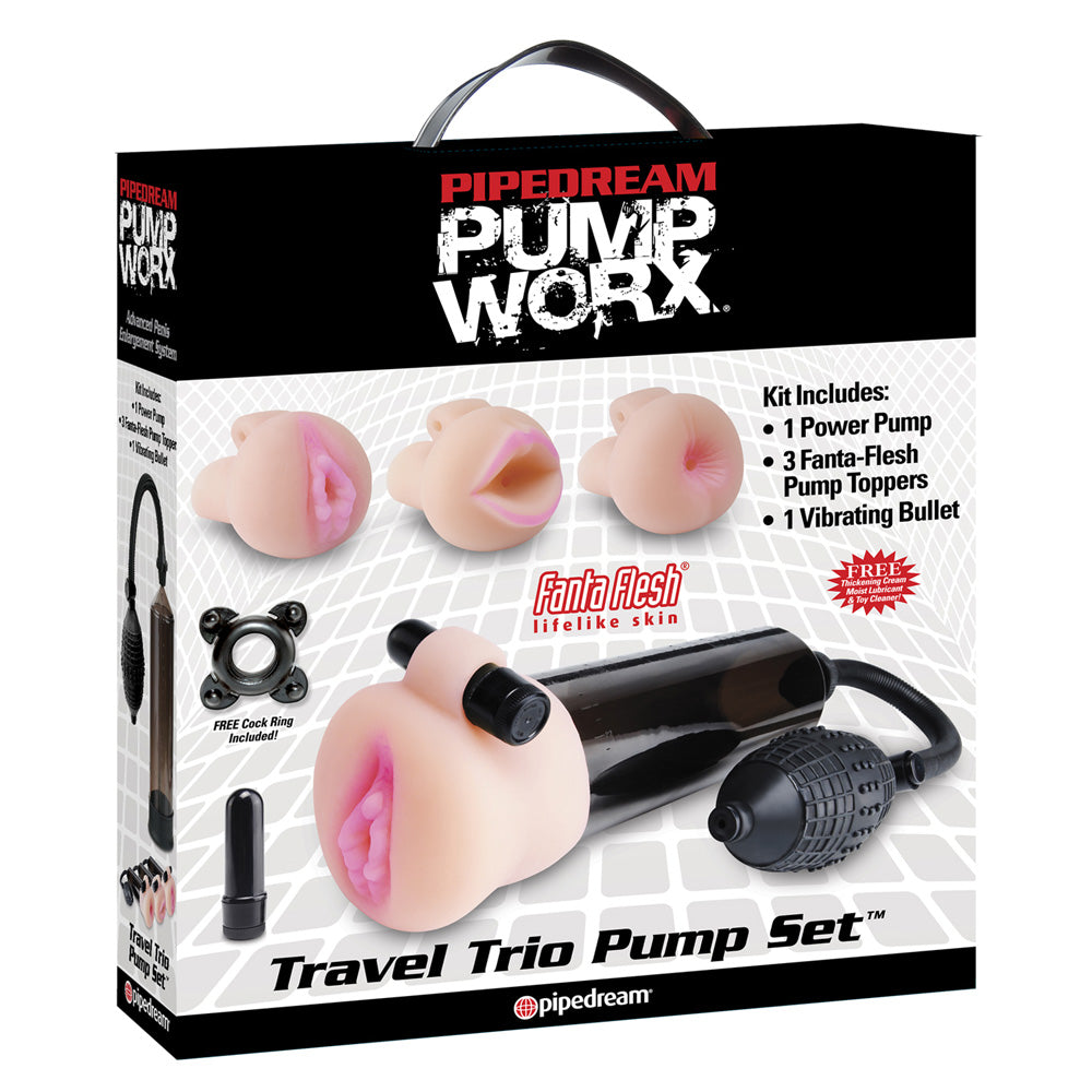 Pump Worx Travel Trio Set Masturbator | Pocket Pussy | Pipedream | Bodyjoys