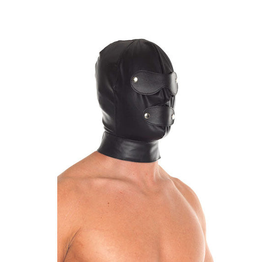 Leather Full Face Mask With Detachable Blinkers | Bondage Hoods & Masks | Rimba | Bodyjoys