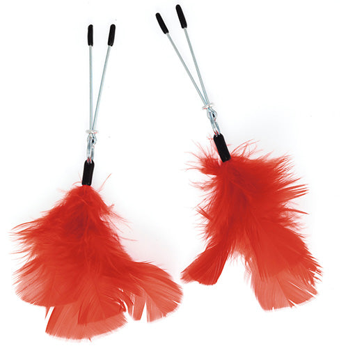 Feather Nipple Clamps Red | Nipple Clamps | Rimba | Bodyjoys